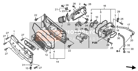 17235MCT772, Nebengehaeuse, Luftfilter, Honda, 1